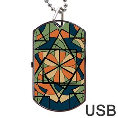 Abstract Pattern Geometric Backgrounds   Dog Tag Usb Flash (two Sides) by Eskimos