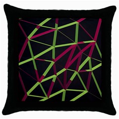 3d Lovely Geo Lines X Throw Pillow Case (black) by Uniqued