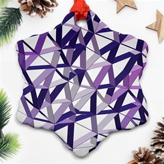 3d Lovely Geo Lines X Snowflake Ornament (two Sides) by Uniqued