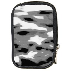 Black Waves Abstract Series No 1 Compact Camera Leather Case by DimitriosArt