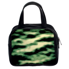 Green  Waves Abstract Series No14 Classic Handbag (two Sides) by DimitriosArt