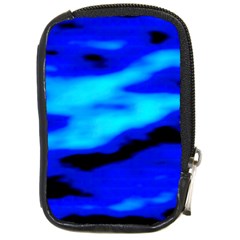 Blue Waves Abstract Series No13 Compact Camera Leather Case by DimitriosArt