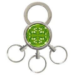 Floral Folk Damask Pattern  3-ring Key Chain by Eskimos