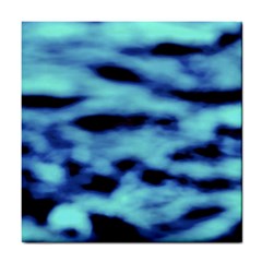 Blue Waves Flow Series 4 Tile Coaster by DimitriosArt