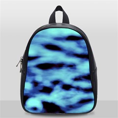 Blue Waves Flow Series 4 School Bag (small) by DimitriosArt