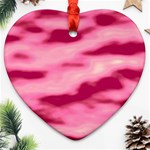 Pink  Waves Flow Series 4 Ornament (Heart) Front