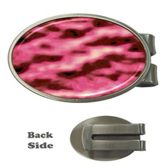 Pink  Waves Flow Series 6 Money Clips (oval)  by DimitriosArt