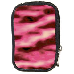 Pink  Waves Flow Series 6 Compact Camera Leather Case by DimitriosArt