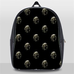 Creepy Head Sculpture With Respirator Motif Pattern School Bag (xl) by dflcprintsclothing