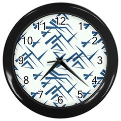 Abstract Pattern Geometric Backgrounds   Wall Clock (black) by Eskimos