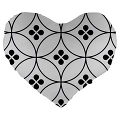 Black And White Pattern Large 19  Premium Flano Heart Shape Cushions by Valentinaart