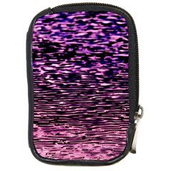 Purple  Waves Abstract Series No2 Compact Camera Leather Case by DimitriosArt