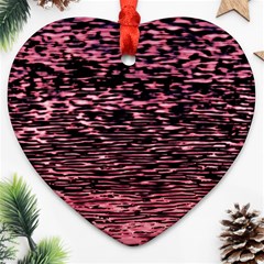 Pink  Waves Flow Series 11 Ornament (heart) by DimitriosArt