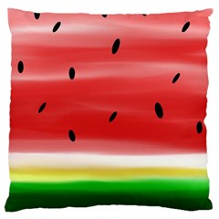 Painted Watermelon Pattern, Fruit Themed Apparel Large Flano Cushion Case (one Side) by Casemiro