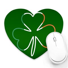 Shamrock Irish Clover St Patrick Heart Mousepads by yoursparklingshop