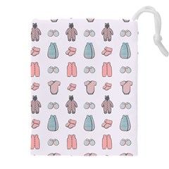 Pattern With Clothes For Newborns Drawstring Pouch (5xl) by SychEva