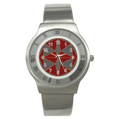 Abstract Pattern Geometric Backgrounds   Stainless Steel Watch by Eskimos