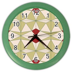 Abstract Pattern Geometric Backgrounds   Color Wall Clock by Eskimos