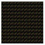 Fern Pattern 2 Black Large Satin Scarf (Square) Front