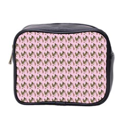 Fern Pattern 2 Pink Mini Toiletries Bag (two Sides) by violetheavensky