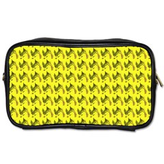 Fern Pattern 2 Yellow Toiletries Bag (one Side) by violetheavensky