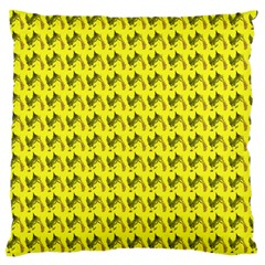 Fern Pattern 2 Yellow Large Flano Cushion Case (two Sides) by violetheavensky