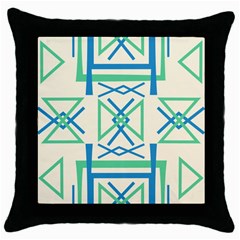 Abstract Pattern Geometric Backgrounds   Throw Pillow Case (black) by Eskimos