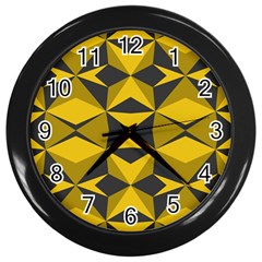 Abstract Pattern Geometric Backgrounds   Wall Clock (black) by Eskimos