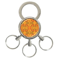 Floral Folk Damask Pattern  3-ring Key Chain by Eskimos