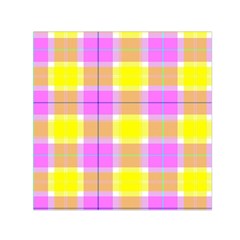 Pink Tartan-8 Small Satin Scarf (square) by tartantotartanspink2