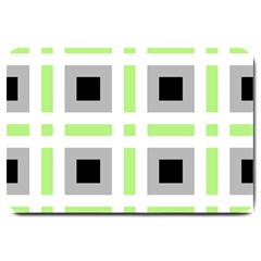 Agender Flag Plaid Large Doormat  by WetdryvacsLair