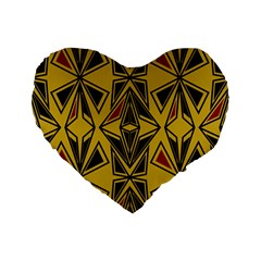 Abstract Pattern Geometric Backgrounds   Standard 16  Premium Flano Heart Shape Cushions by Eskimos