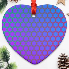 Hex Circle Points Vaporwave One Ornament (heart) by WetdryvacsLair