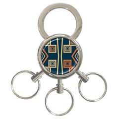 Abstract Pattern Geometric Backgrounds   3-ring Key Chain by Eskimos