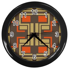 Abstract Geometric Design    Wall Clock (black) by Eskimos