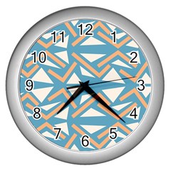 Abstract Geometric Design    Wall Clock (silver) by Eskimos