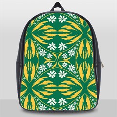 Folk Flowers Print Floral Pattern Ethnic Art School Bag (xl) by Eskimos