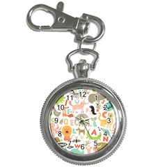 Children Alphabet Seamless Pattern Key Chain Watches by Jancukart