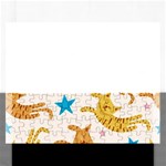 Cute Cats Seamless Pattern With Stars Funny Drawing Kittens Rectangular Jigsaw Puzzl Front