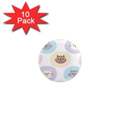 Cute Cat Seamless Pattern Background 1  Mini Magnet (10 Pack)  by Jancukart