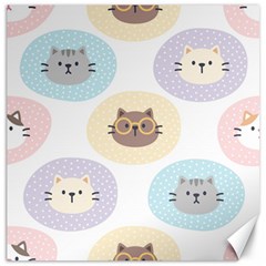 Cute Cat Seamless Pattern Background Canvas 20  X 20  by Jancukart