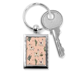 Llamas+pattern Key Chain (rectangle) by Jancukart