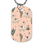 Llamas+pattern Dog Tag (One Side) Front