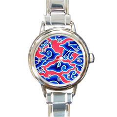 Batik Megamendung Round Italian Charm Watch by artworkshop