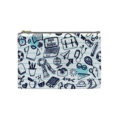 Hand-drawn-back-school-pattern Cosmetic Bag (medium) by Jancukart