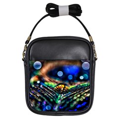 Peacock Feather Drop Girls Sling Bag by artworkshop