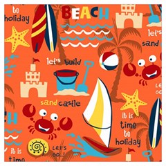 Seamless-pattern-vector-beach-holiday-theme-set Lightweight Scarf  by Jancukart