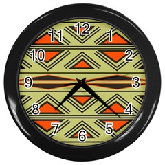 Abstract Pattern Geometric Backgrounds Wall Clock (black) by Eskimos