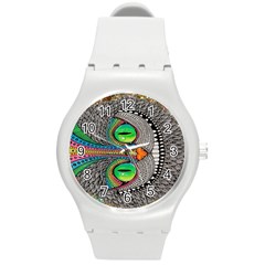 Alice In Wonderland Cat Round Plastic Sport Watch (m) by artworkshop