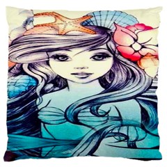 Beautifull Ariel Little Mermaid  Painting Large Cushion Case (one Side) by artworkshop